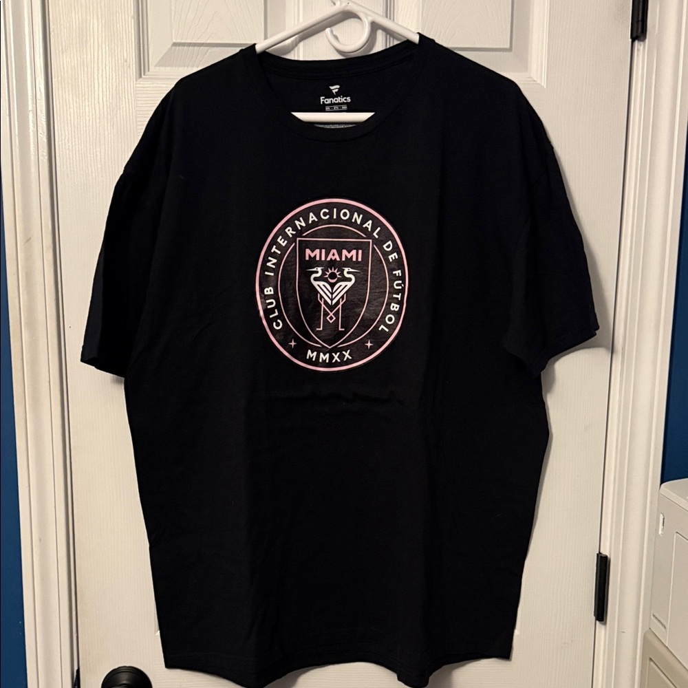 Fanatics Black and Pink Miami Soccer Tee